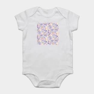 Ditzy Floral in Very Peri , pink and yellow Baby Bodysuit